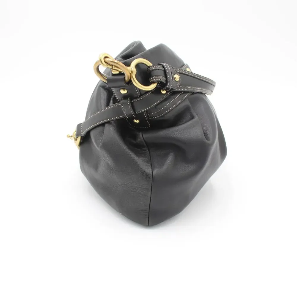 Coach Y2K Hamptons Large Hobo Black Leather Horsebit Slouchy Shoulder Bag 2005